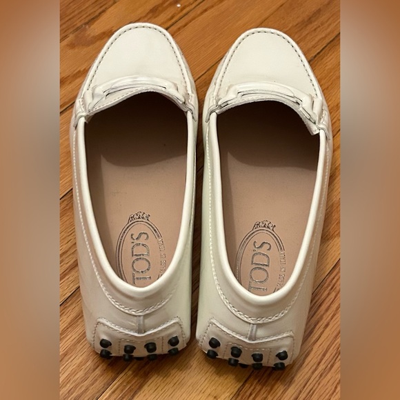 Tod's Double T Patent White Leather Women’s Loafers - Picture 3 of 7